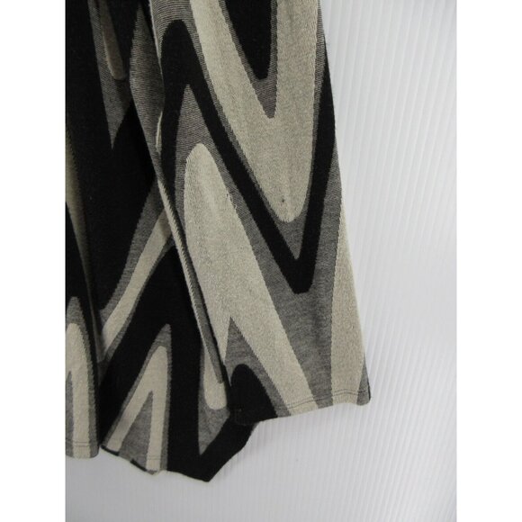Niche Nilgun Derman Sweater Medium Gray Chevron Tunic Pullover Knit - Picture 3 of 10